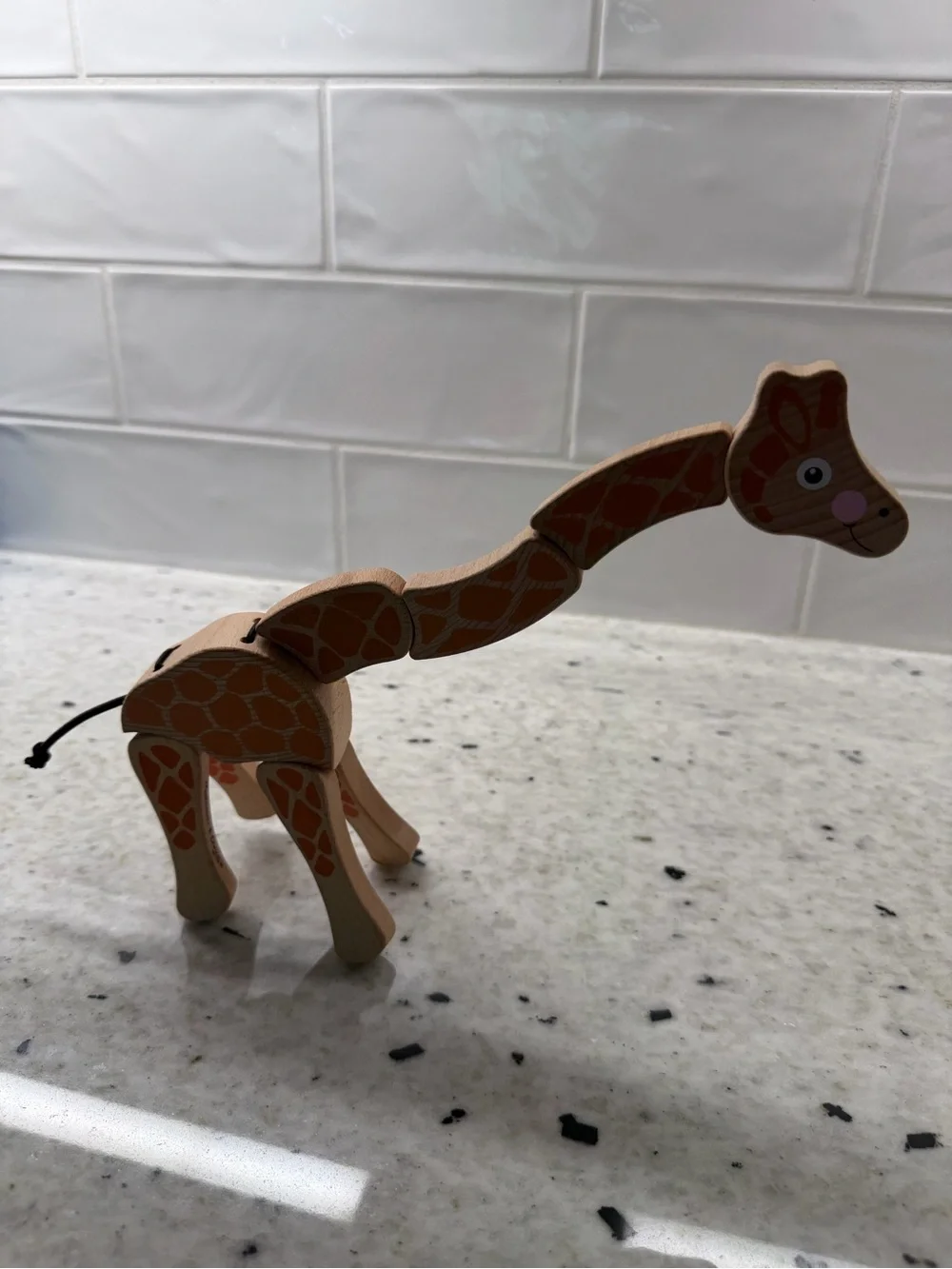 Melissa and Doug Wooden Giraffe Safari Toy Movable Neck and Legs